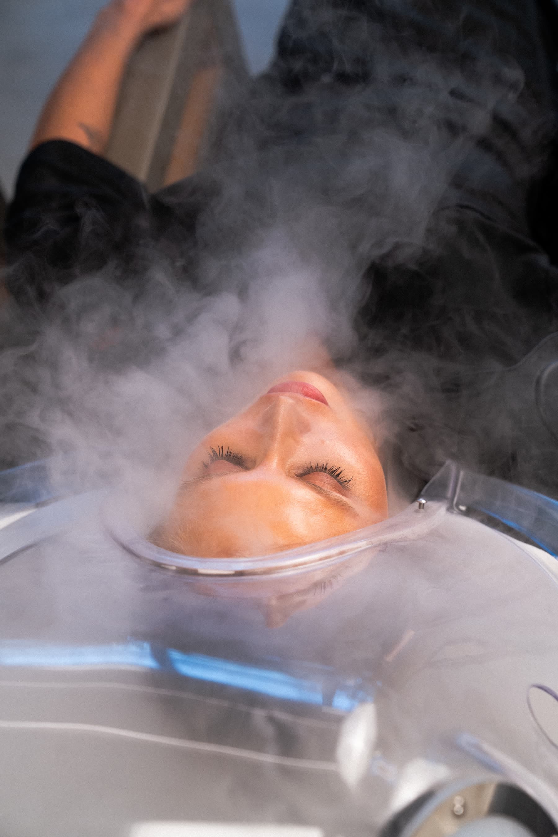 Vapor no rosto antes da make